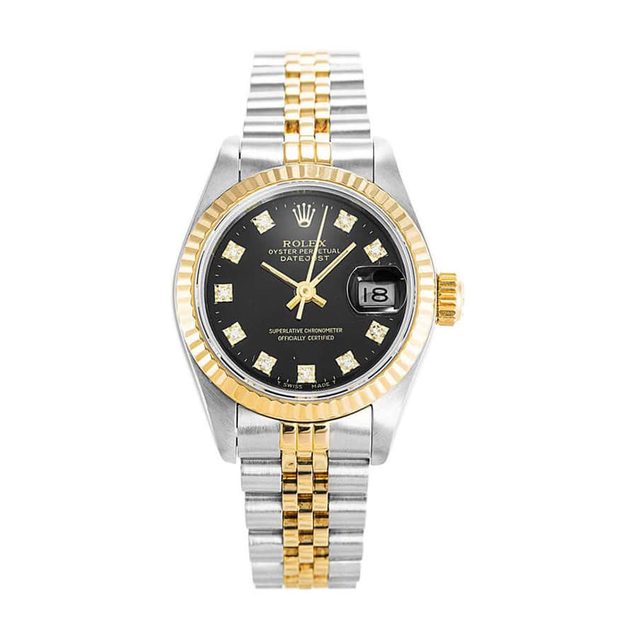 Rolex Datejust 69173 Lady Diamond Black Dial Premium Replica 1:1