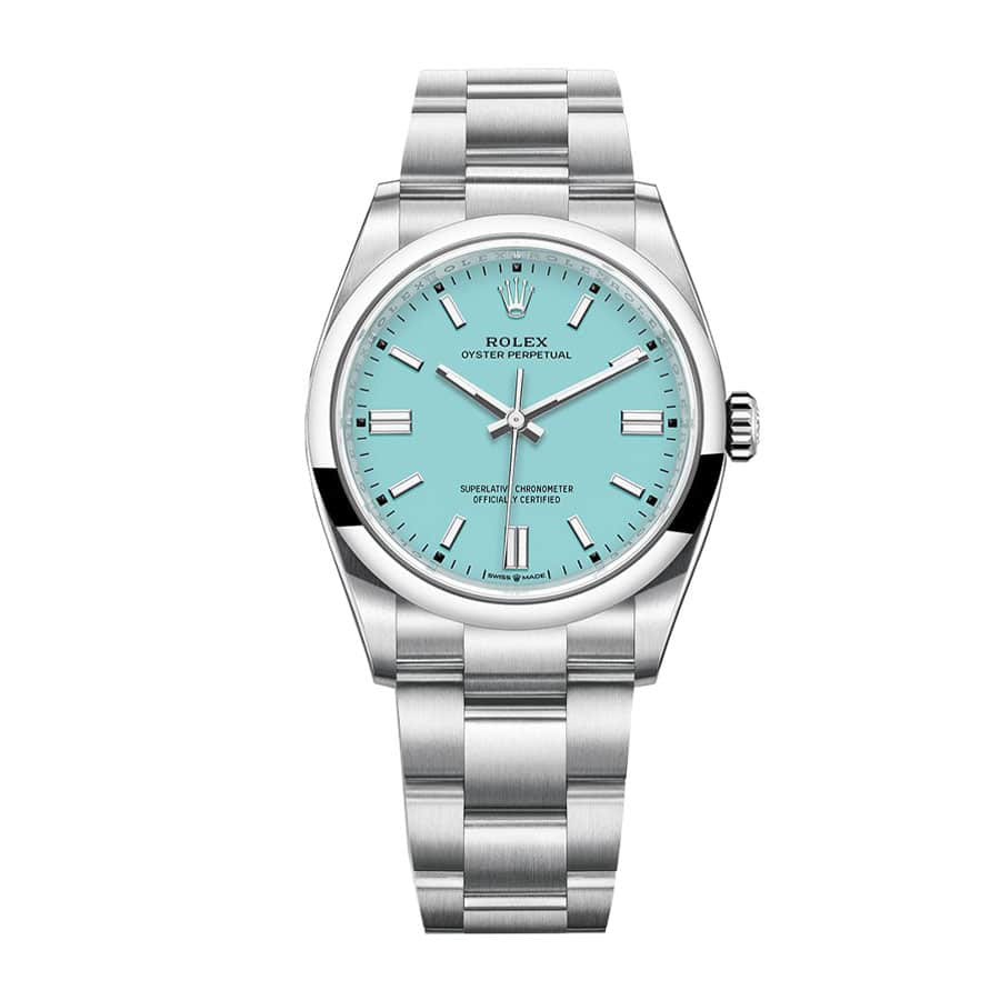 Rolex Oyster Perpetual 126000 “Turquoise Blue Dial” First-Class Replica